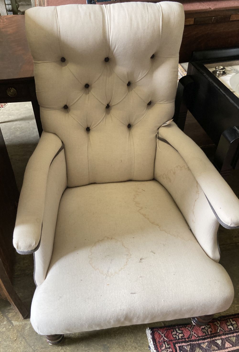 A 19th century armchair, width 65cm